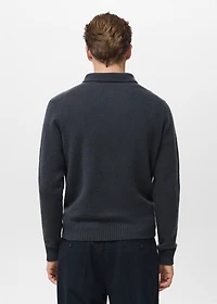 Knitted wool blend polo sweater