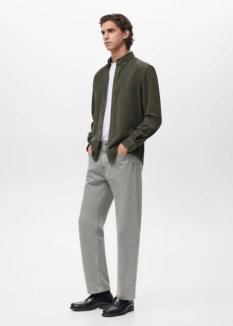 Classic-fit micro-corduroy shirt