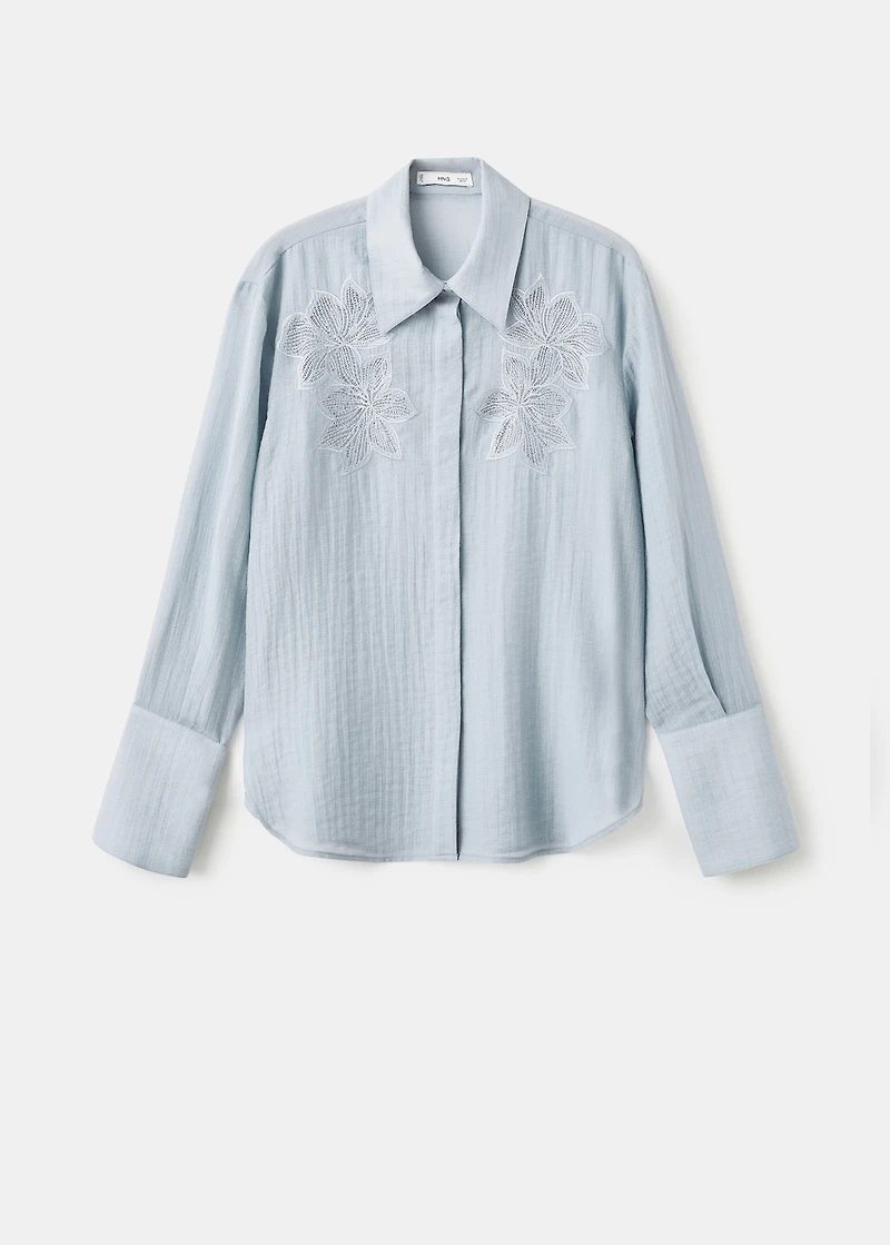 Embroidered lyocell blouse