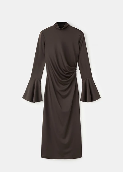 Fitted dress with bell sleeves