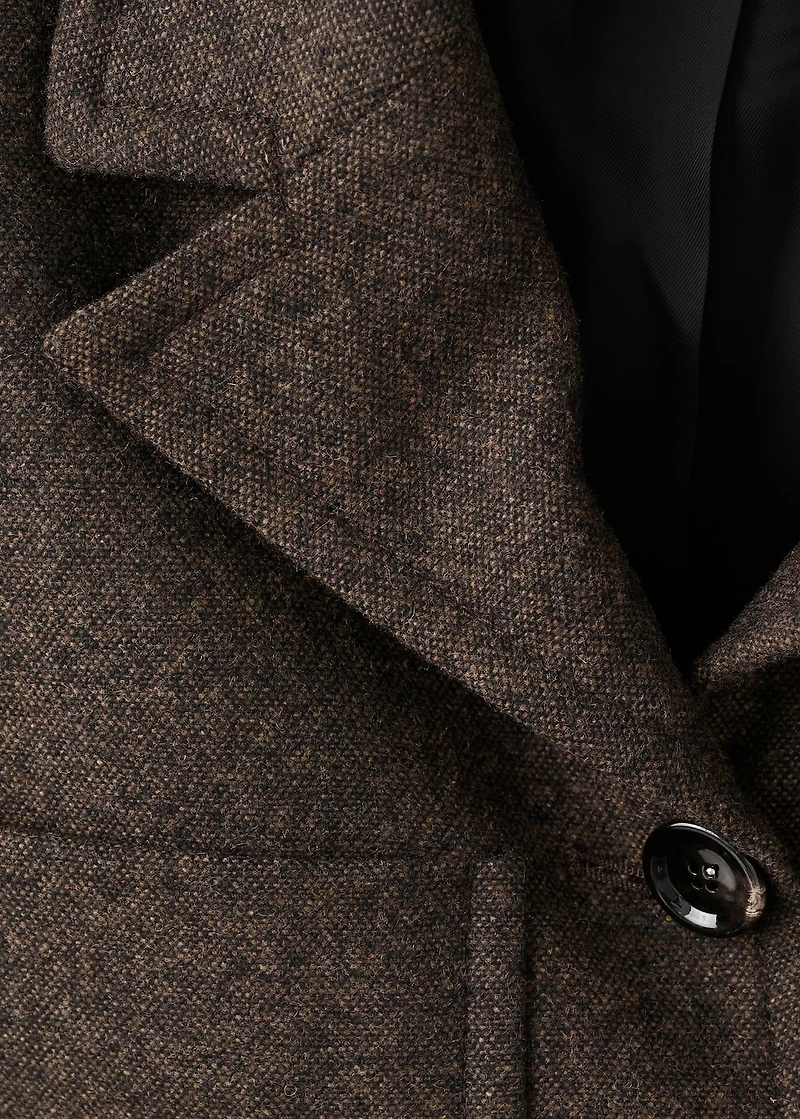 Cropped mottled wool suit jacket