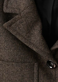 Cropped mottled wool suit jacket