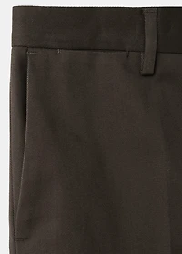 Regular fit pleated cotton pants