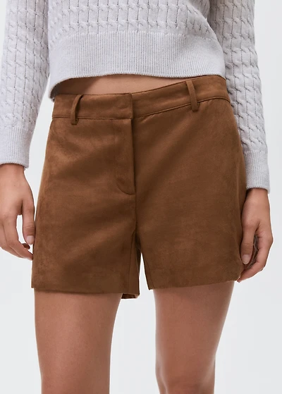 Faux-suede shorts