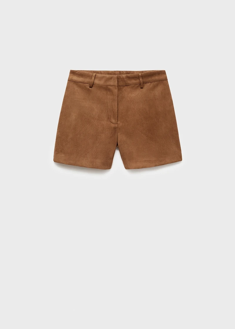 Faux-suede shorts