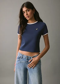 Embroidered cotton T-shirt