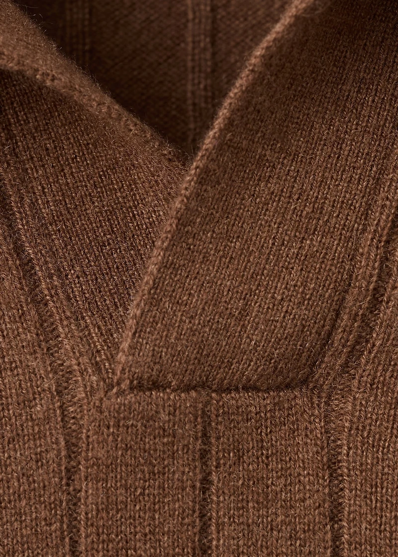 100% cashmere polo sweater