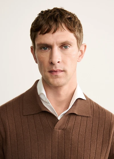 100% cashmere polo sweater