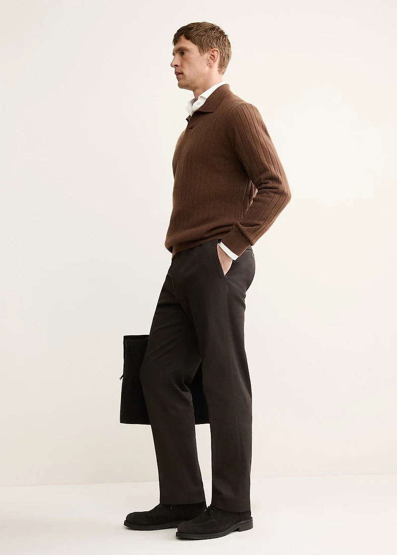 100% cashmere polo sweater
