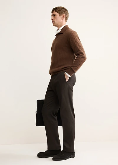 100% cashmere polo sweater
