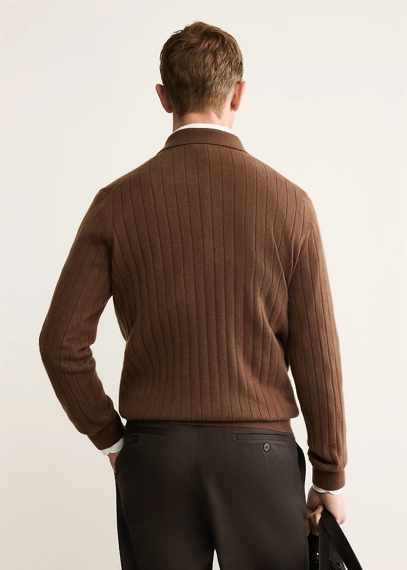100% cashmere polo sweater
