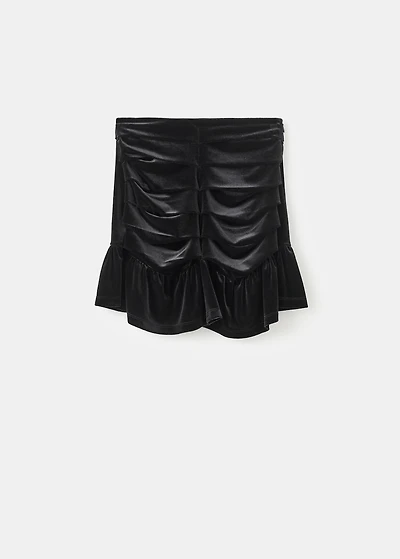 Draped velvet skirt