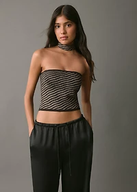 Striped strapless top