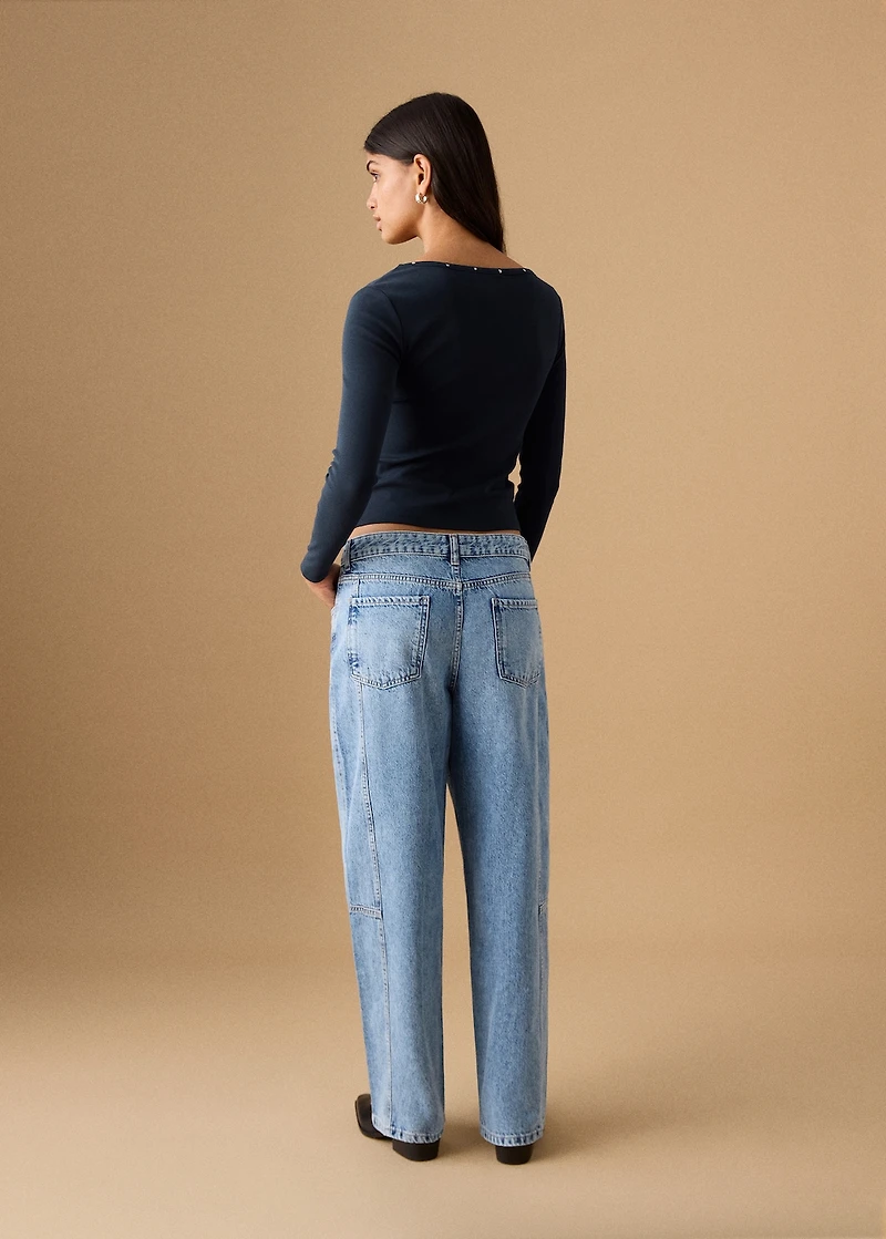 Mid-rise balloon jeans
