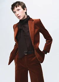 Velvet suit jacket with pockets