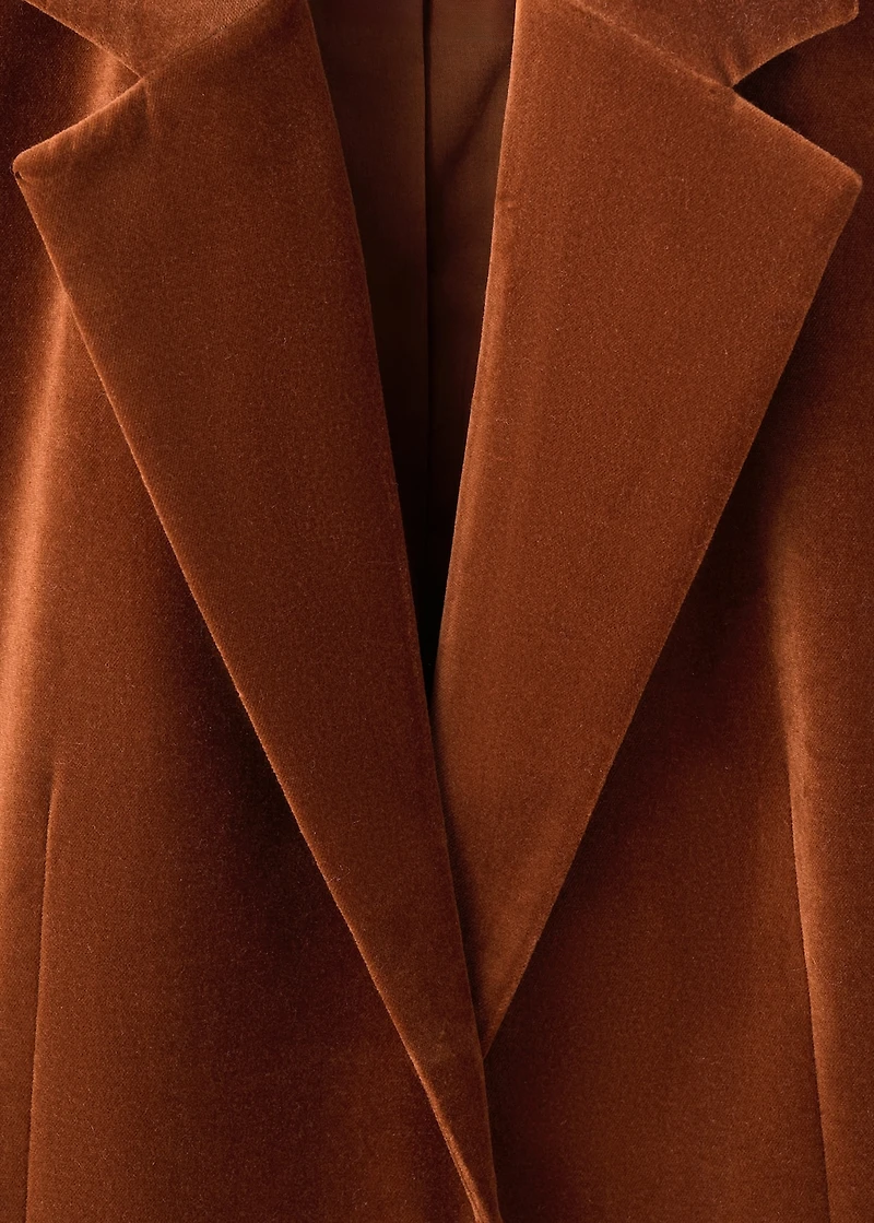 Velvet suit jacket with pockets