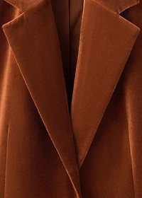 Velvet suit jacket with pockets