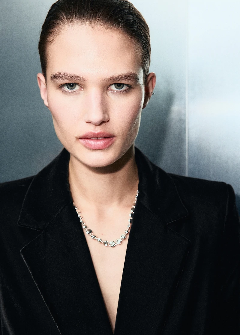 Double-breasted velvet jacket