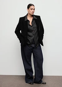 Double-breasted velvet jacket