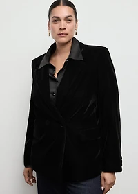 Double-breasted velvet jacket