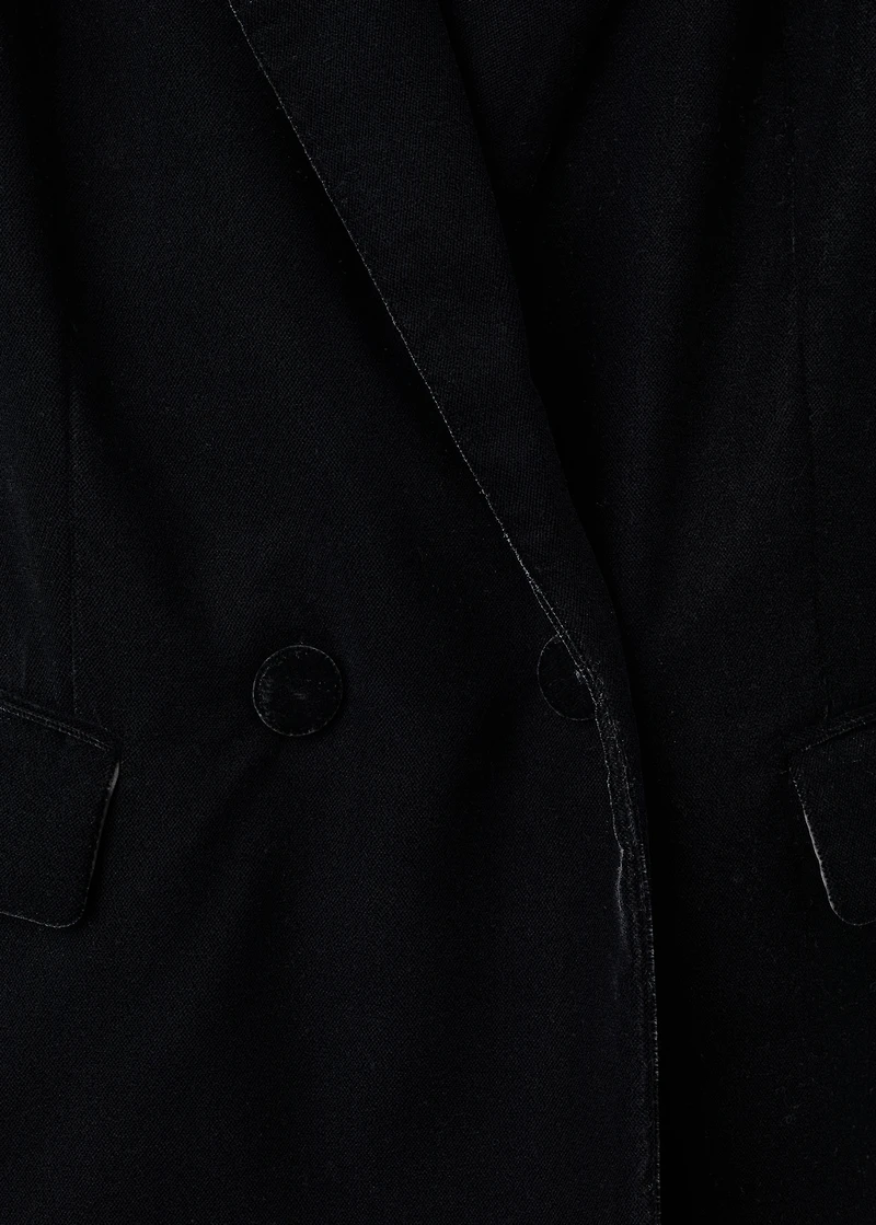 Double-breasted velvet jacket