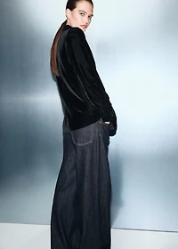 Double-breasted velvet jacket