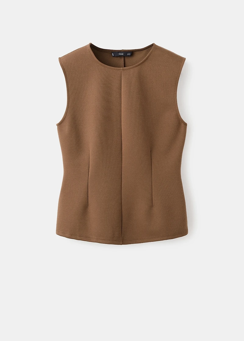 Fitted top with wide straps