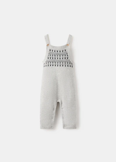 Dungarees with embroidered trim