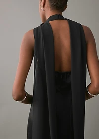 Satin halter neck dress