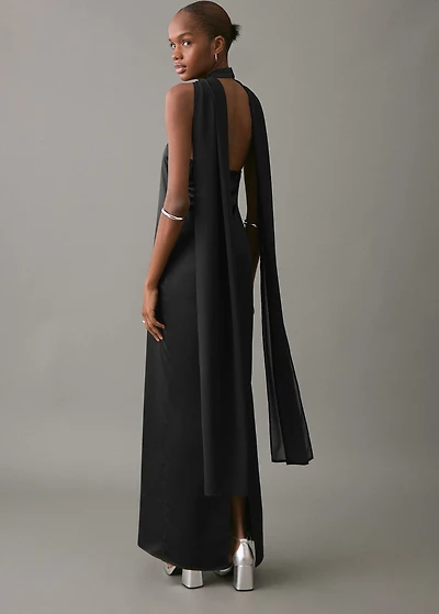 Satin halter neck dress