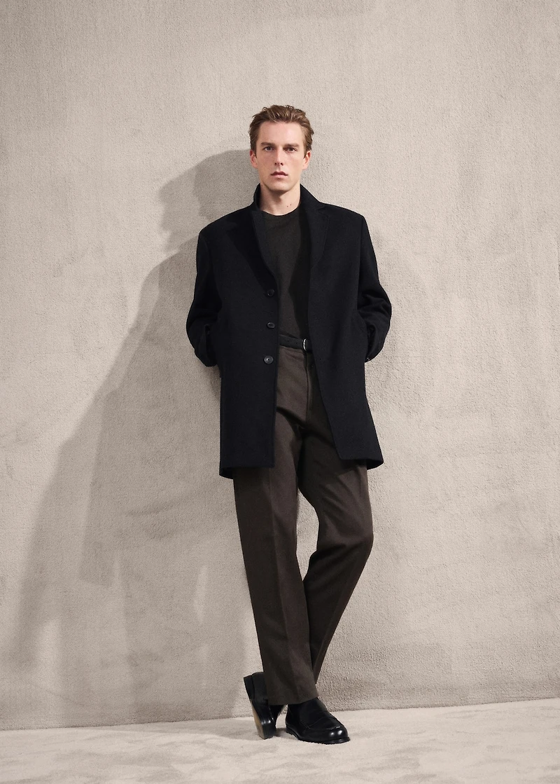 Lightweight recycled wool coat