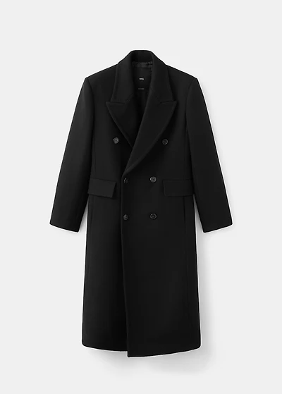 Double-breasted wool coat