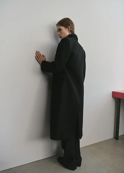 Double-breasted wool coat