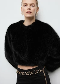 Faux-fur cropped jacket