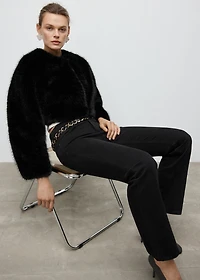 Faux-fur cropped jacket