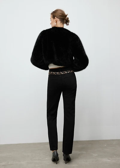 Faux fur cropped jacket