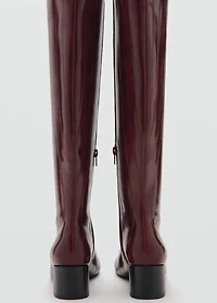 Textured heeled boots