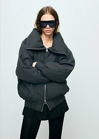 Funnel-neck bomber jacket