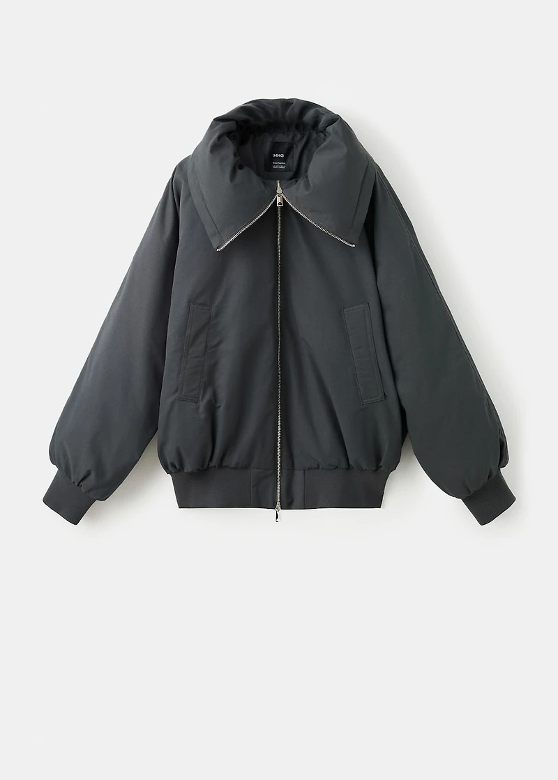Funnel-neck bomber jacket