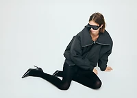 Funnel-neck bomber jacket