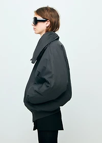 Funnel-neck bomber jacket