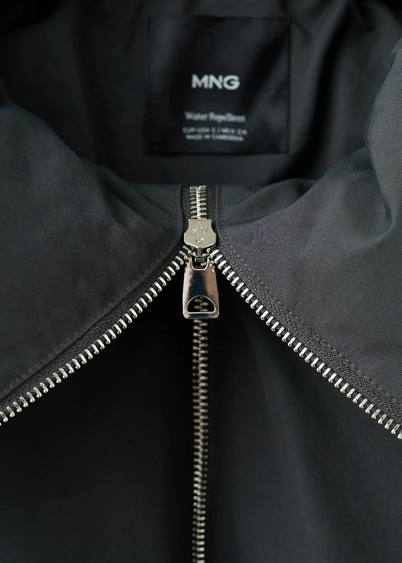 Funnel-neck bomber jacket