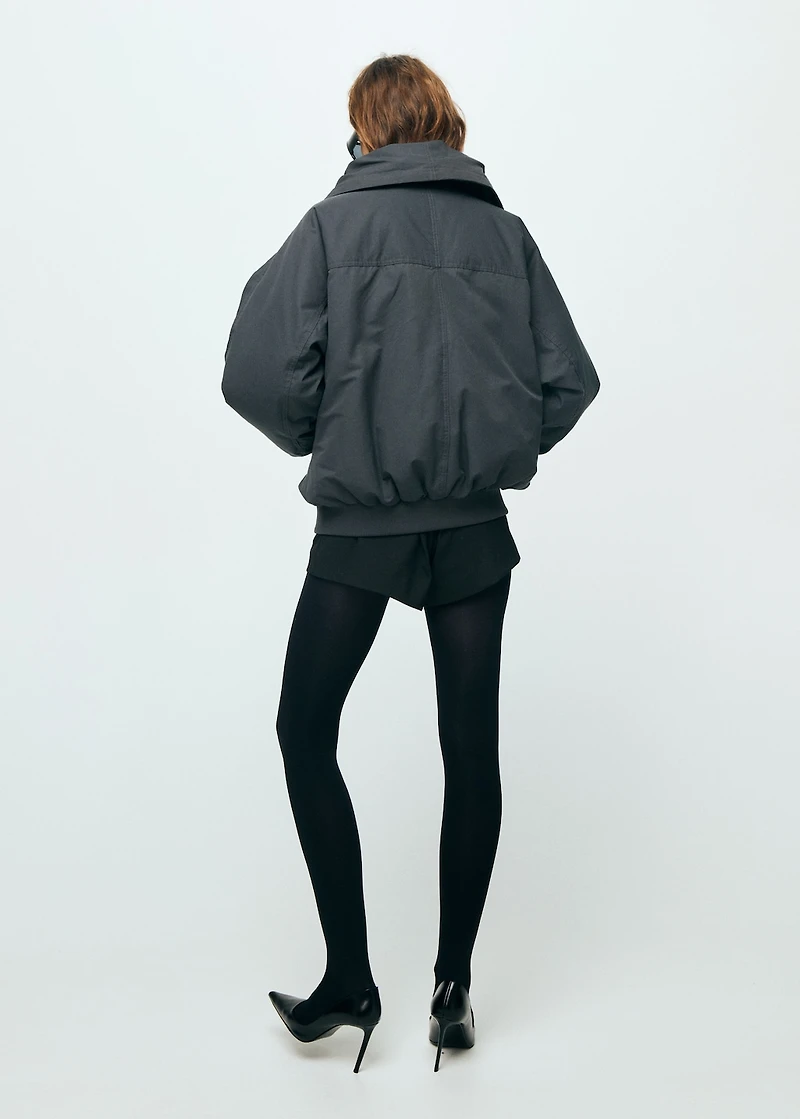 Funnel-neck bomber jacket