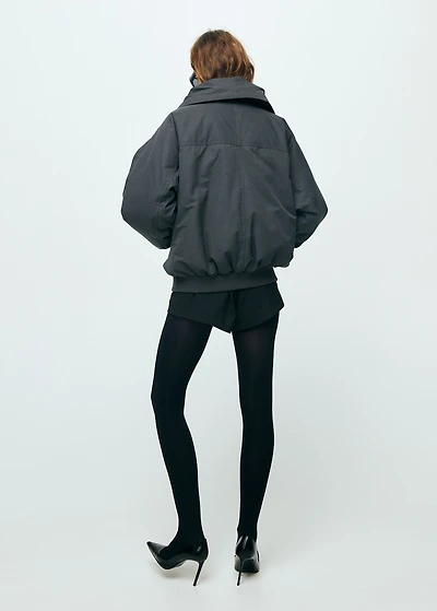 Funnel-neck bomber jacket