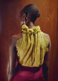 Lace top with ruff collar