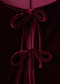 Velvet blouse with bows
