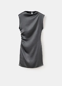 Satin dress with creased effect