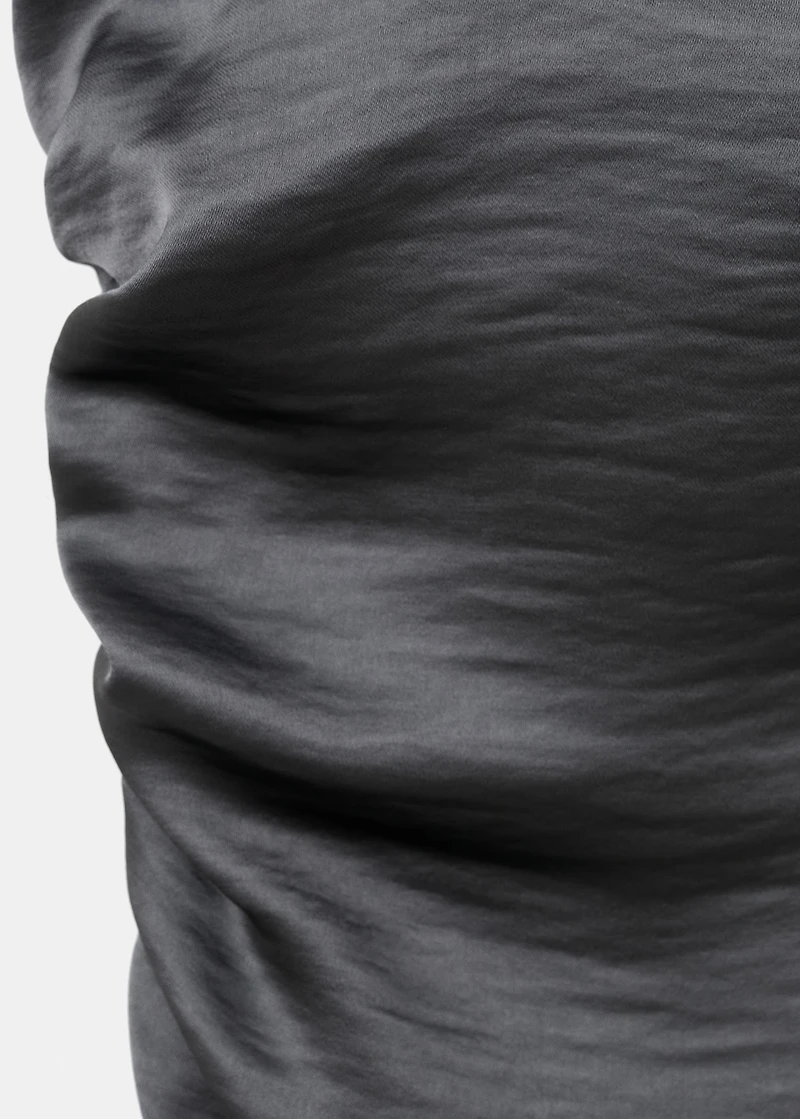 Satin dress with creased effect