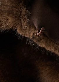 Faux-fur jacket with lapels