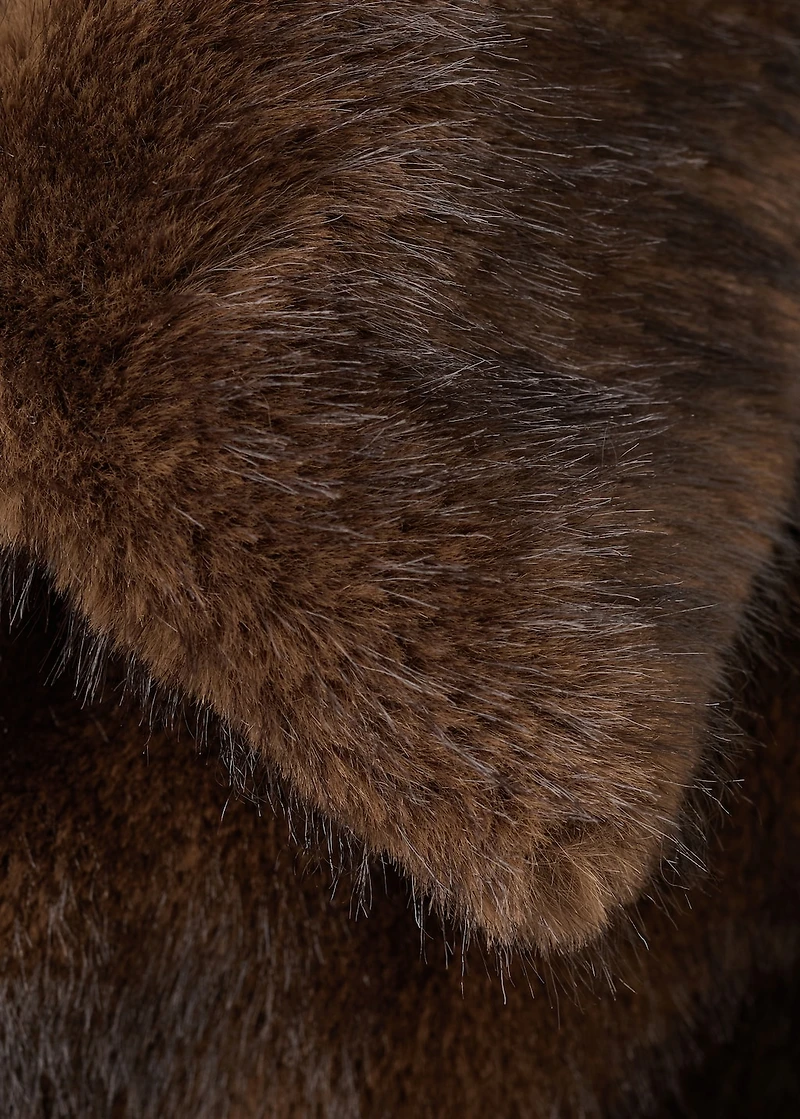 Faux-fur jacket with lapels